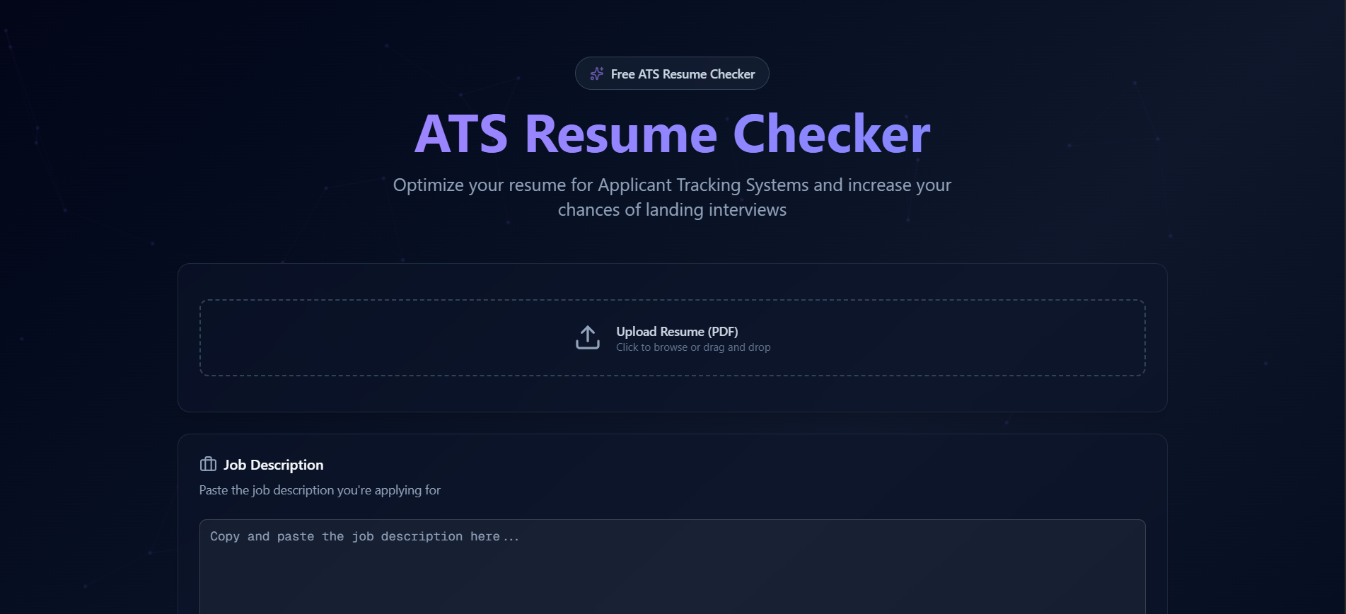 ATS Resume Checker Screenshot